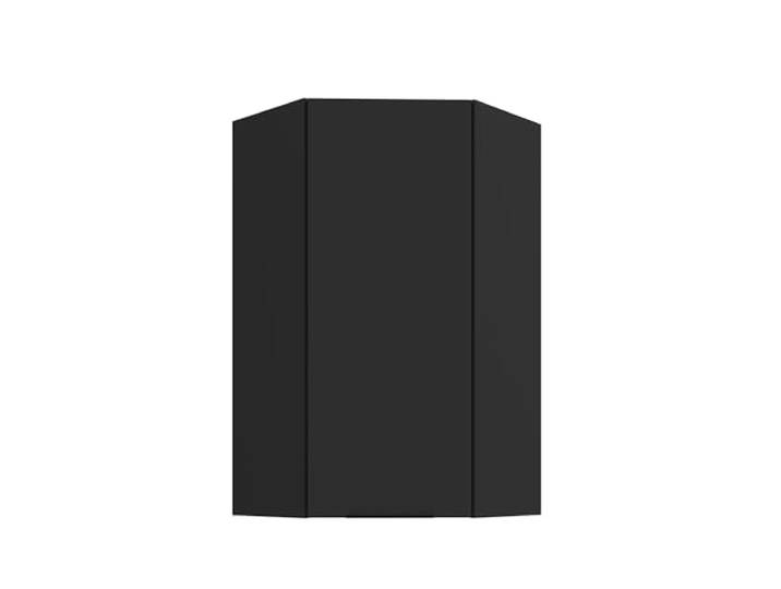 Kuechen-preisbombe Küchen Eckhängeschrank 60x60 cm - Höhe 90 cm Küche ARIA Schwarz Ultra matt + Schwarz matt, hochwertige Fronten mit Anti Fingerprint Beschichtung Küchenzeile Küchenblock