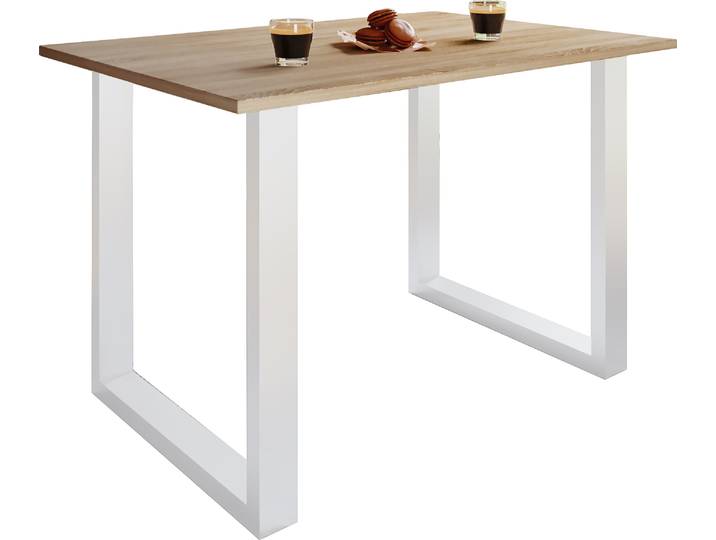 Esstisch VCM Premium Esstisch Küchentisch Xona X 140x80 , braun (weiß, sonoma, eiche), B:140cm T:80cm, Tische, Esstisch