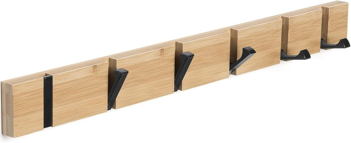Muurhaken voor jassen en accessoires met 6 opvouwbare haken voor de slaapkamer, keuken, badkamer of hal
