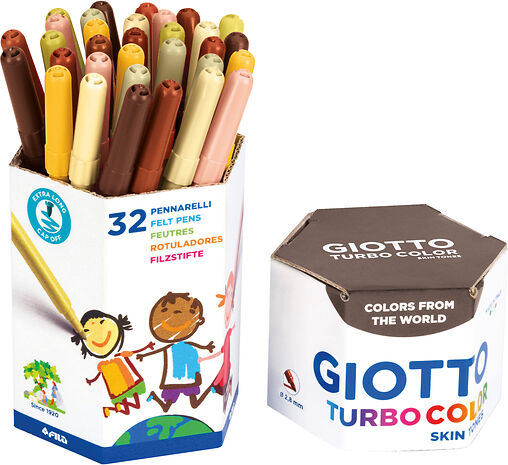 GIOTTO Fasermaler, Turbo Color, Skin Tones, 32 Stifte