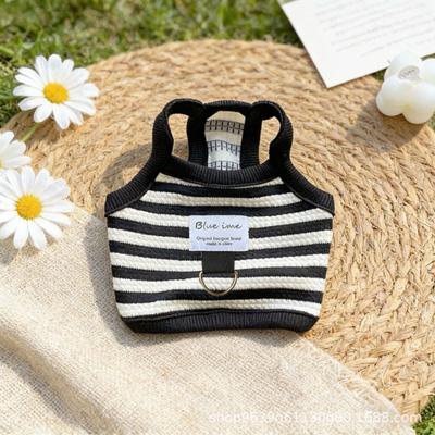 Fusion Finds Striped Cotton Dog Vest Breathable Small Dog Shirt For Puppies & Chihuahuas black xl