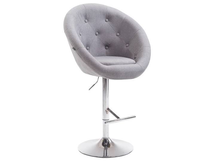 Tabouret de bar réglable pivotant en stoff gris