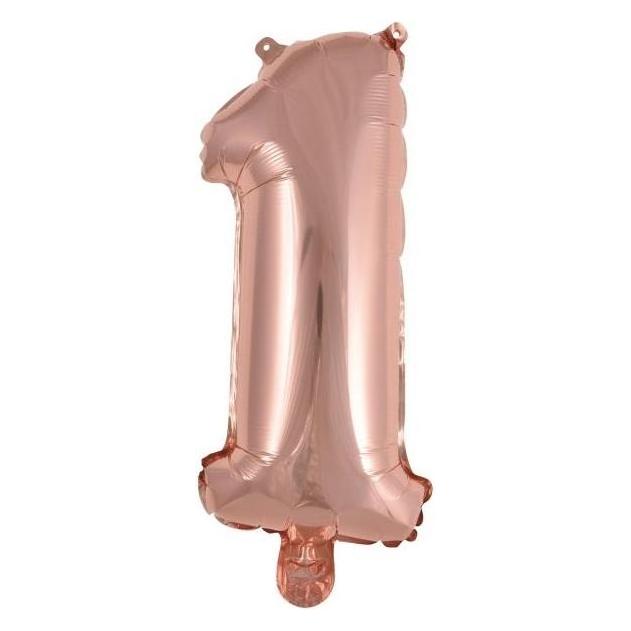 Amscan Folienballon Mini Zahl 1 rose (1x) (9909689)