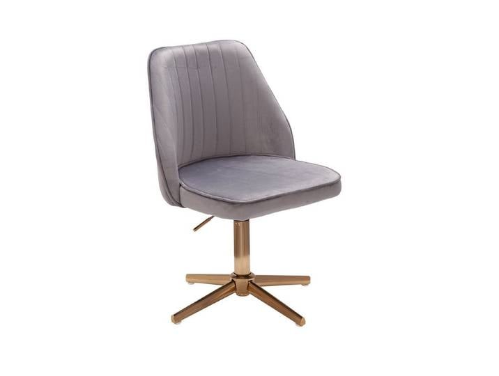 furnicato Bürostuhl Drehstuhl Samt 80-100 cm Grau Gold (1 St), 360° drehbarer Schreibtischstuhl mit bodenschützenden Gummikappen
