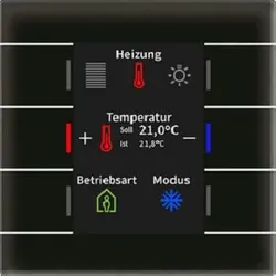 MDT KNX Glastaster II Smart mit Farbdisplay und Temperatursensor, Sc BE-GT2TS.02S