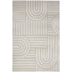 HOCHFLORTEPPICH ENRICK, Bogen-Relief, Creme, 200 x 300 cm