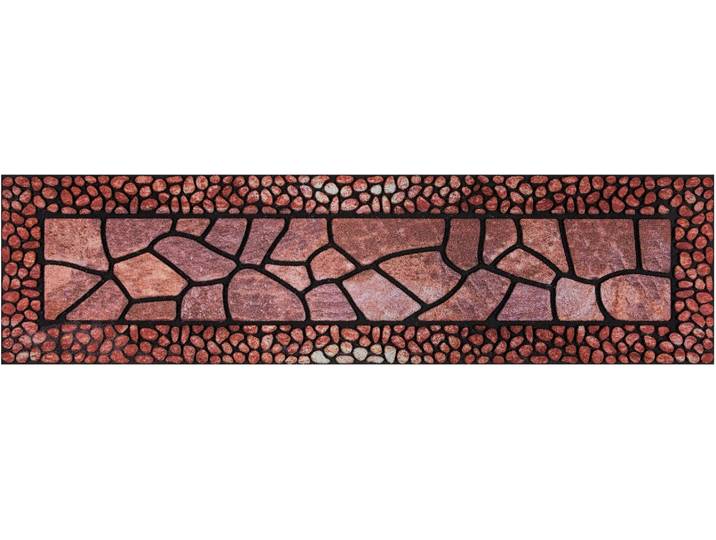 Stufenmatte ANDIAMO Outdoor, 2er Set , orange (terrakotta), B:24cm H:6mm L:90cm, Obermaterial: 100% Gummi, Teppiche, Stufenmatte, Outdoor-Stufenmatten, Stein Motiv, Gartenbereich, Aussenbereich