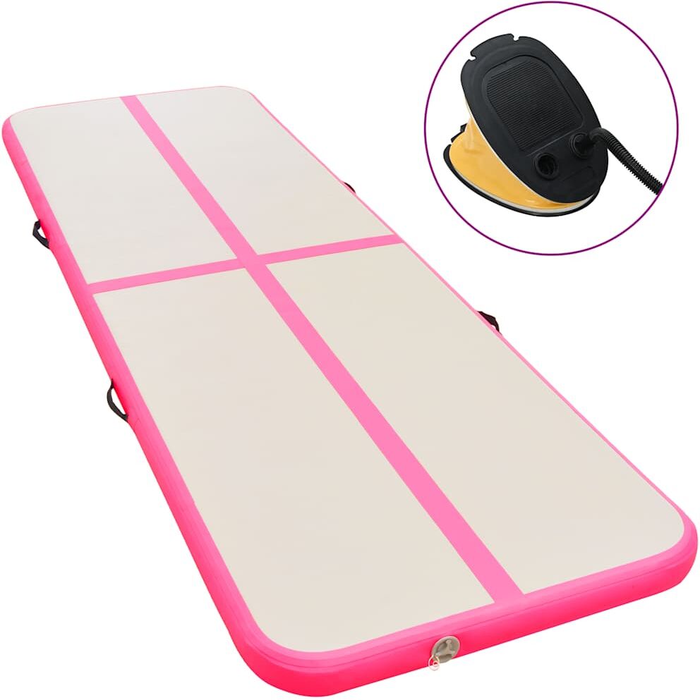 vidaXL Tapis gonflable de gymnastique avec pompe 400x100x10cm PVC Rose