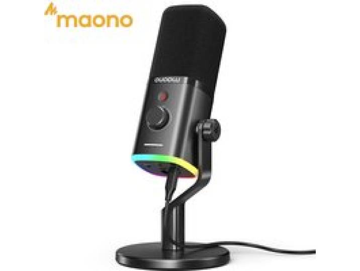 MAONO PD100X Dynamische Microfoon. Software voor ruisonderdrukking inbegrepen. RGB Gaming-microfoon. Verbeterde game-ervaring. Ideaal voor opnames