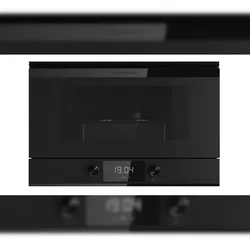 Küppersbusch MattBlack Design Linie. Kompakte Mikrowelle mit 6 Funktionen und Grill - 38 cm Nischenhöhe und Türanschlag links ML6330.0KSM