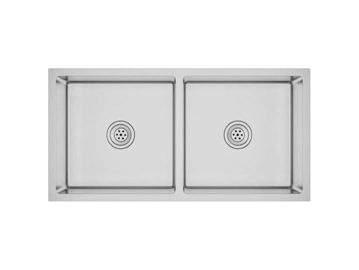 vidaXL Handgemachte Einbauspüle Wasserabfluss in X-Form Edelstahlspüle Spüle Spülbecken Küchenspüle Unterbau Unterputz Einbau Edelstahl 86.5 x 44 x 20 cm