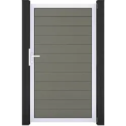 KAHRS Solid BPC-Zauntor Universal, Grau, 4x180x100 cm, 1-flügelig, Alu-Rahmen EV1