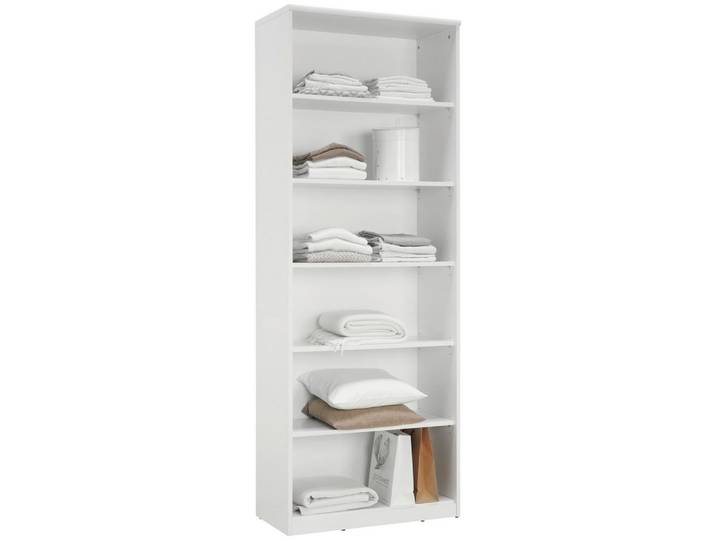 Xora Regal, Weiß, 5 Fächer, 72x194x36 cm, Wohnzimmer, Regale, Bücherregale