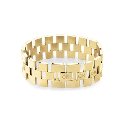 Armband CALVIN KLEIN "Schmuck Edelstahl Armschmuck Gliederkette", gold (gelbgoldfarben), Armbänder, Damen, 18,5cm, Edelstahl, Armband