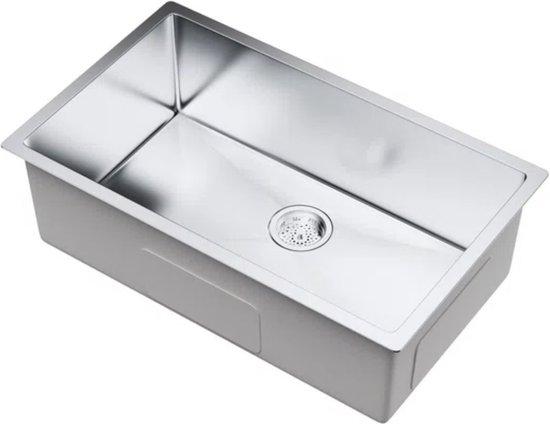 Einbauspüle - 230 mm Tiefe - Edelstahl - Abflussset