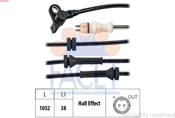 Facet Sensor, Raddrehzahl 21.0224 Für Fiat