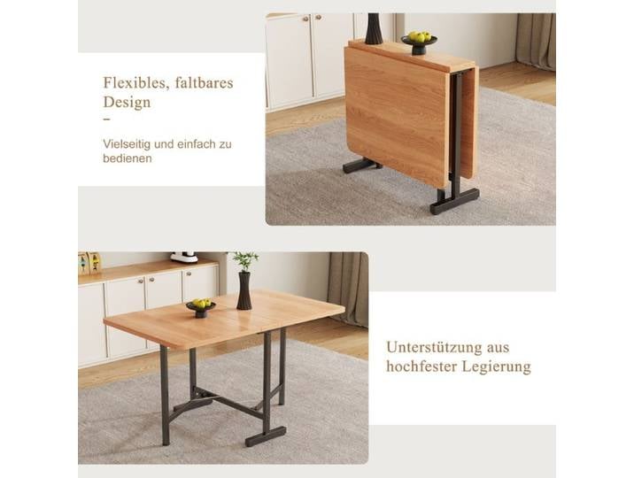 Table à manger extensible 120x80 cm table pliable et rangée style minimaliste moderne Table salle a manger en alliage haute