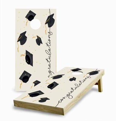 Skip's Garage Graduation Hat Toss Regulation 2x4 Cornhole Game Set