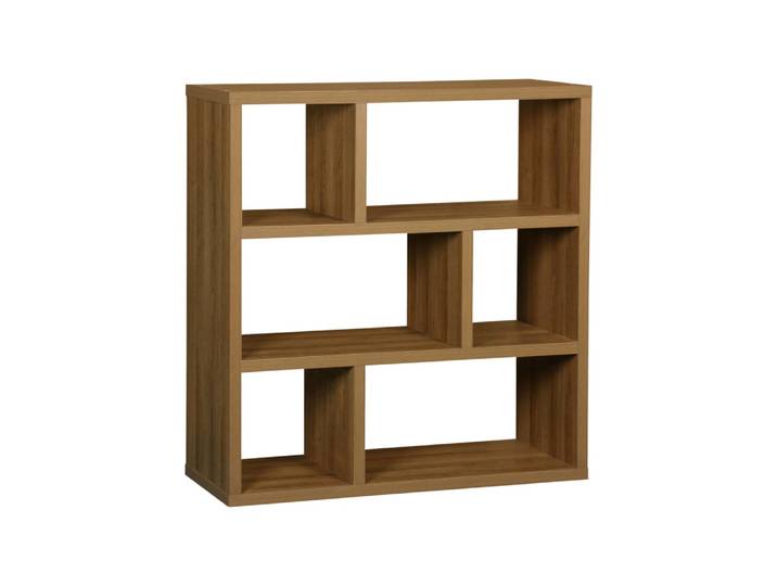 Etagère asymétrique 6 compartiments, teinte manguier