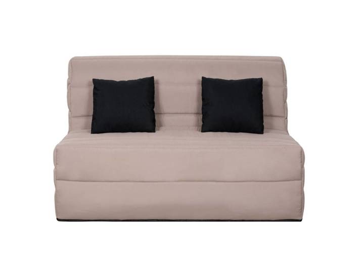 Banquette bz convertible 2 places tissu taupe