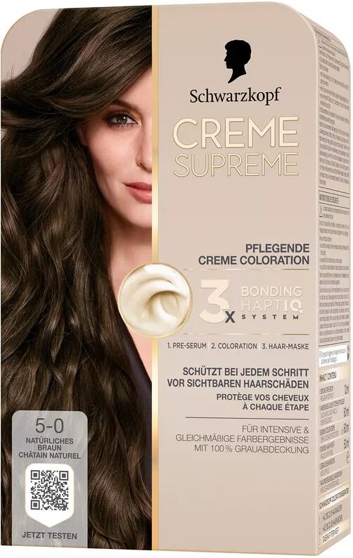 Creme Supreme - Coloration 5-0 Natürliches Braun, 1 Stück, - Natürliches Braun
