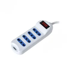 Alcapower Steckdosenleiste, 4-fach, 10/16A, beleuchteter Schalter, 1,5m Kabel, 10A Winkelstecker (90°), Weiß, 2500W.