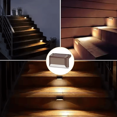 Uplift Curations Solar LED Outdoor Garden Lights Deck Lamp Step Lamp Waterproof Solar Step Light Patio Decor brown Warm 1 Pc