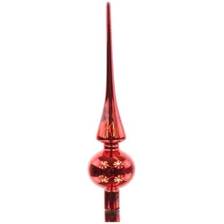 Kaemingk, Christbaumschmuck, Weihnachtsbaumspitze Christmas Red rot glänzend Ø 6 cm 26 cm - Glas