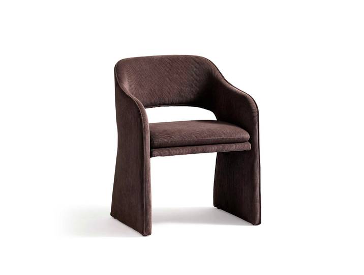 Plush Esszimmerstuhl, Modern Cord Braun