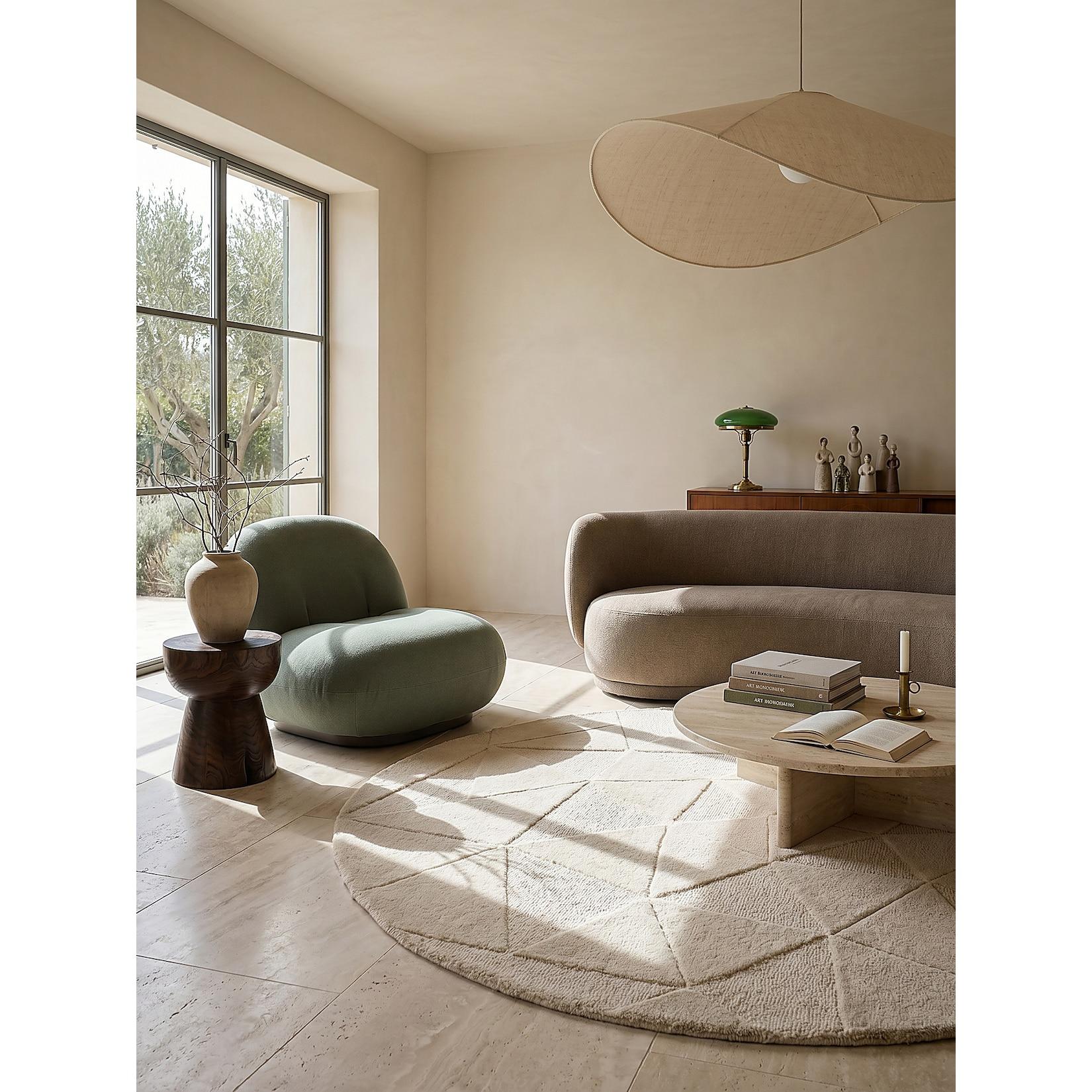 Wollteppich geometrisch Natur Ø160 cm - DEBEN Kadima Design