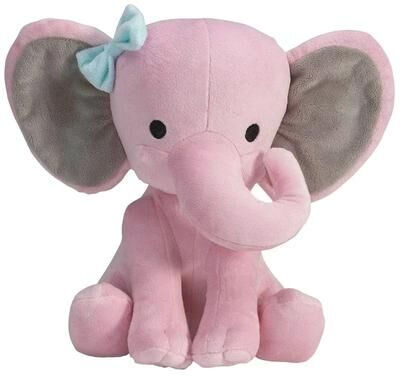 Uplifted Finds 25cm Gray Elephant Stuffed Plush Toy Kawaii Animal Sleeping Pillow pink
