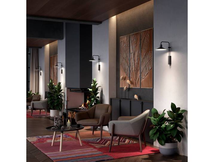LED-wandlamp buiten Platet A01, zwart, Aluminium, Design, LED wandlamp buiten