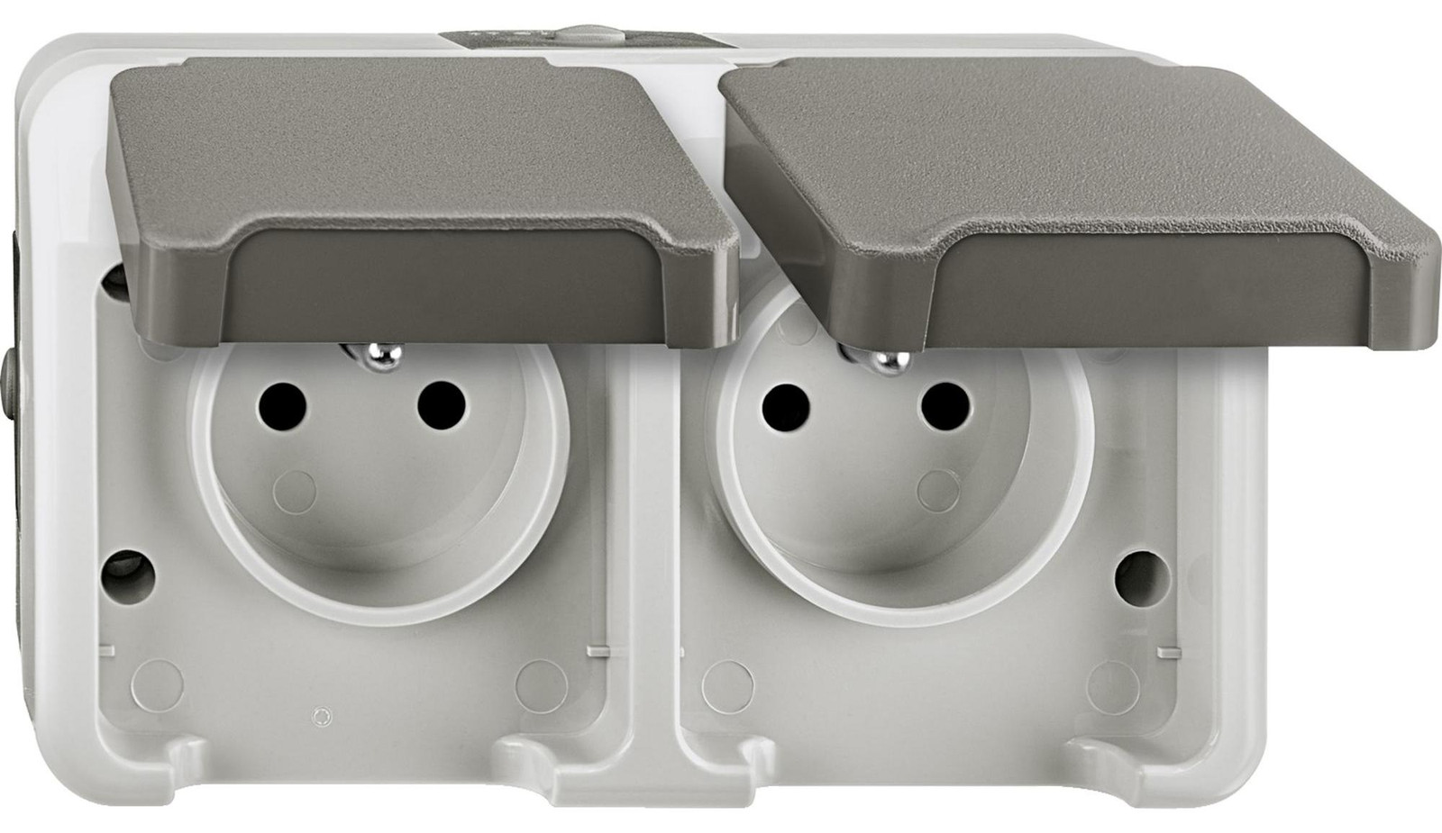 Merten Dubbel stopcontact, lichtgrijs, MEG2520-8029