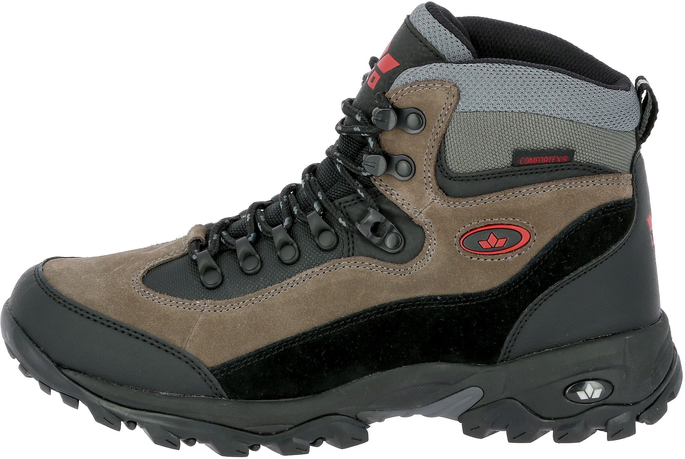 Wanderschuh LICO "Trekkinstiefel Milan", Herren, Gr. 49, Textil, schwarz, Veloursleder, Schuhe Wanderschuh schwarz 49, Textil