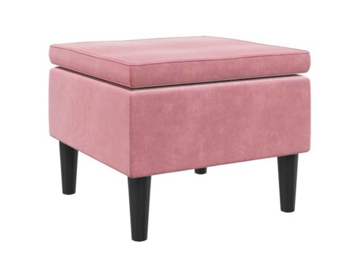 Makastle Hocker mit Holzbeinen Rosa Samt