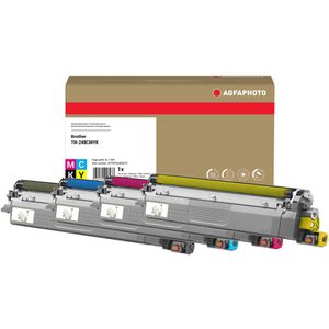 AgfaPhoto kompatibel für Brother TN-248VAL Multipack, schwarz, cyan, magenta, gelb,  Toner
