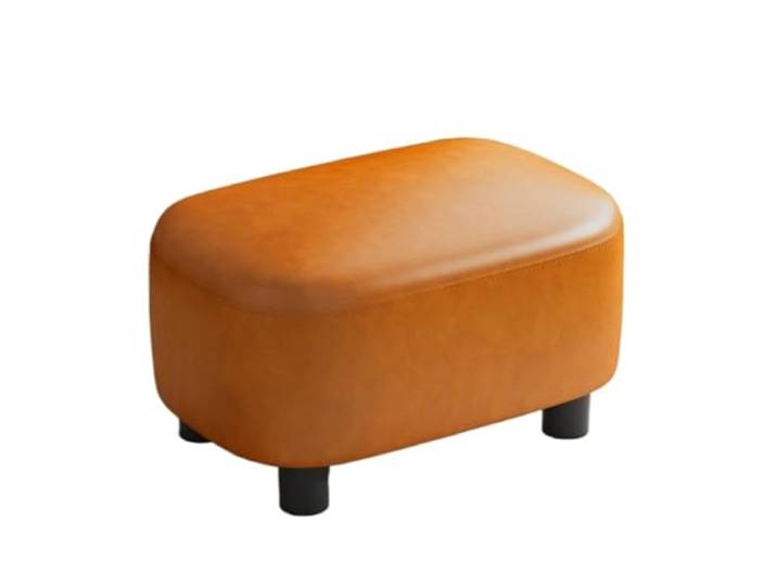 DANNMPX Sitzhocker Wohnzimmer Moderner Fußhocker, Niedriger Hocker, Weich Gepolstert, Mit Beinen for Das Wohnzimmer Zusätzliche Sitzplätze(Orange)