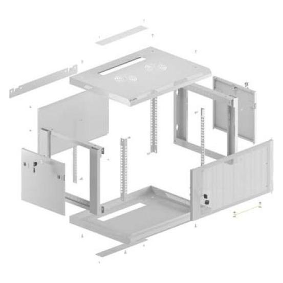 Lanberg Other goods Wall mounted installation cabinet 19" 4U 600X600 | WF01-6604-23S | Grey (4 HE, 19 Zoll Rack) (WF01-6604-23S)