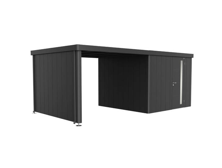 Biohort Gerätehaus-Seitenwand, Dunkelgrau, Metall, 259x200x4.3 cm, Gartenzubehör, Geräteschuppen