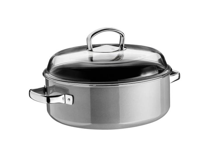 WMF Schmortopf, Grau, Metall, 5,9 l, Made in Germany, breiter Schüttrand, Kochgeschirr, Töpfe, Diverse Spezialtöpfe
