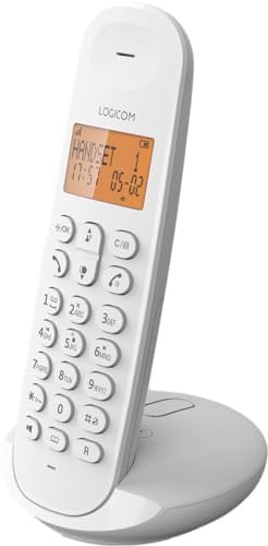Logicom ILOA 155T Solo draadloze DECT-telefoon met antwoordapparaat en luidsprekerfunctie, wit