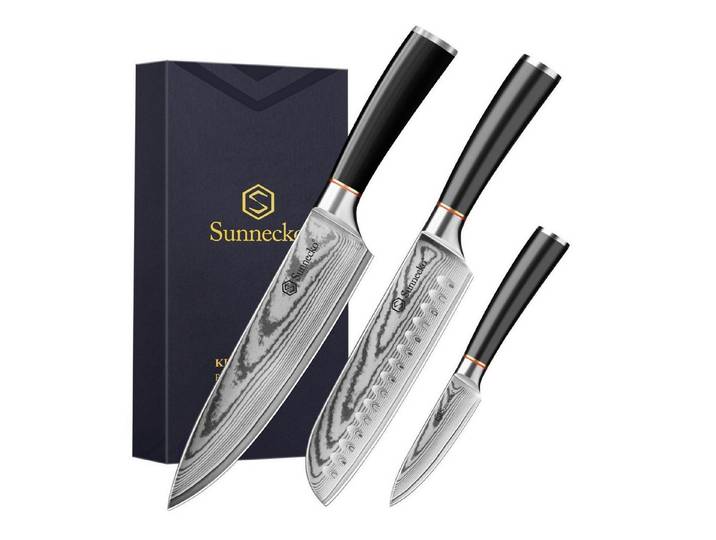 LuxusKollektion Damastmesser Damast Messerset 3-tlg Kochmesser-Set