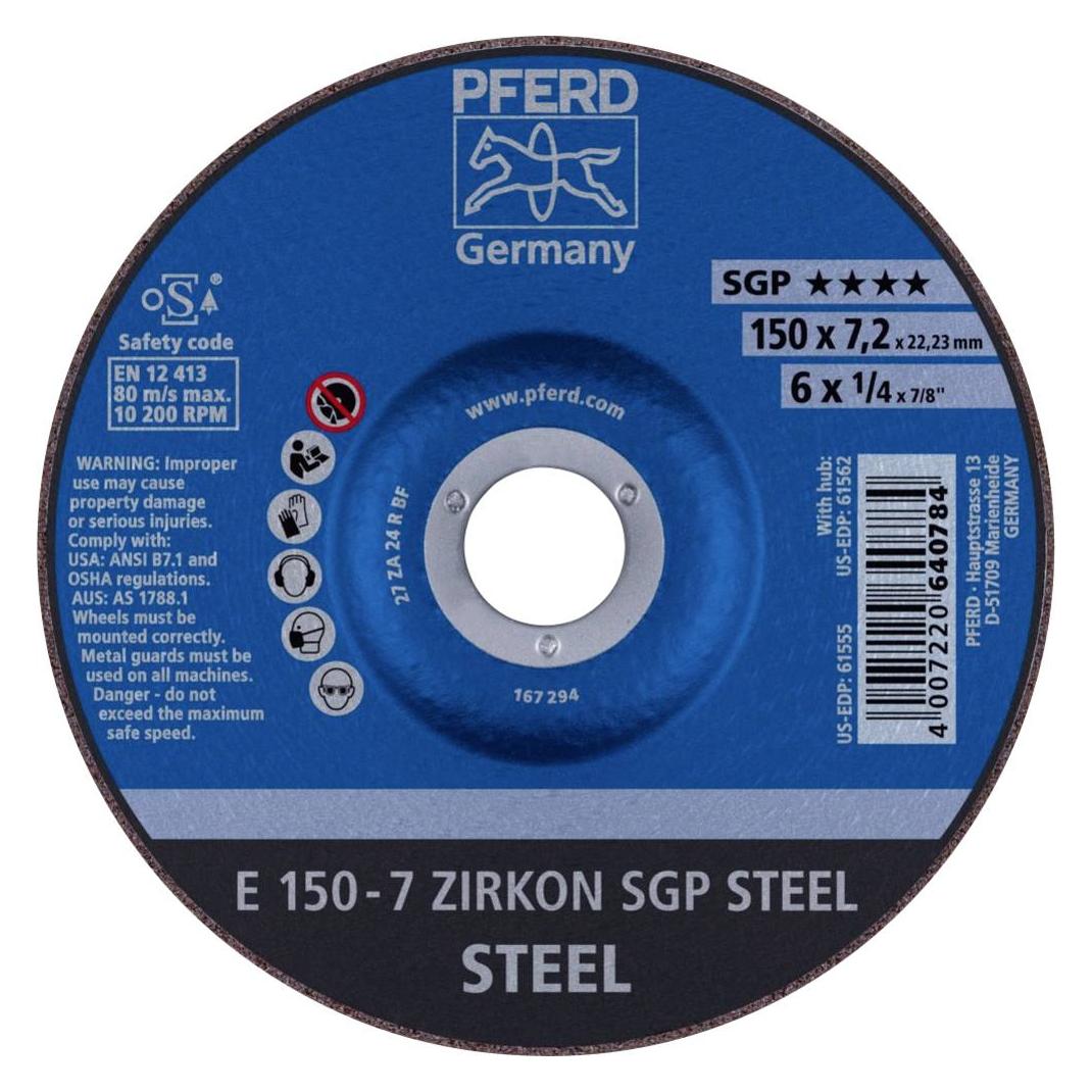 Pferd Schruppscheibe E 150-7 ZA 24 R SGP/22.23 VPE: 10 (E 150-7 ZIRKON SGP STEEL)
