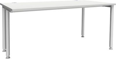 Schäfer Shop Genius Schreibtisch MODENA FLEX, Breite 1600 mm, einseitig verkürzt, lichtgrau