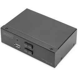Digitus KVM Switch, 2x1 DP, DP Out,USB
