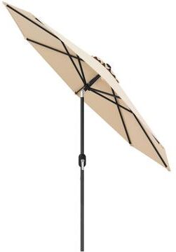 Costway 9 ft Outdoor Market Patio Table Umbrella Push Button Tilt Crank Lift-Beige