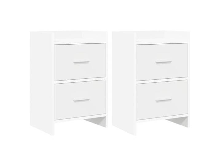 HFXHIJXQ Nachttisch 2er Set Weiß 40x30x60 cm Holzwerkstoff 2 Schubladen Kompakte Nachtschränke fürs Schlafzimmermit zwei leichtgängigen Schubladen aus Holzwerkstoff und stabilen Metallgriffen.