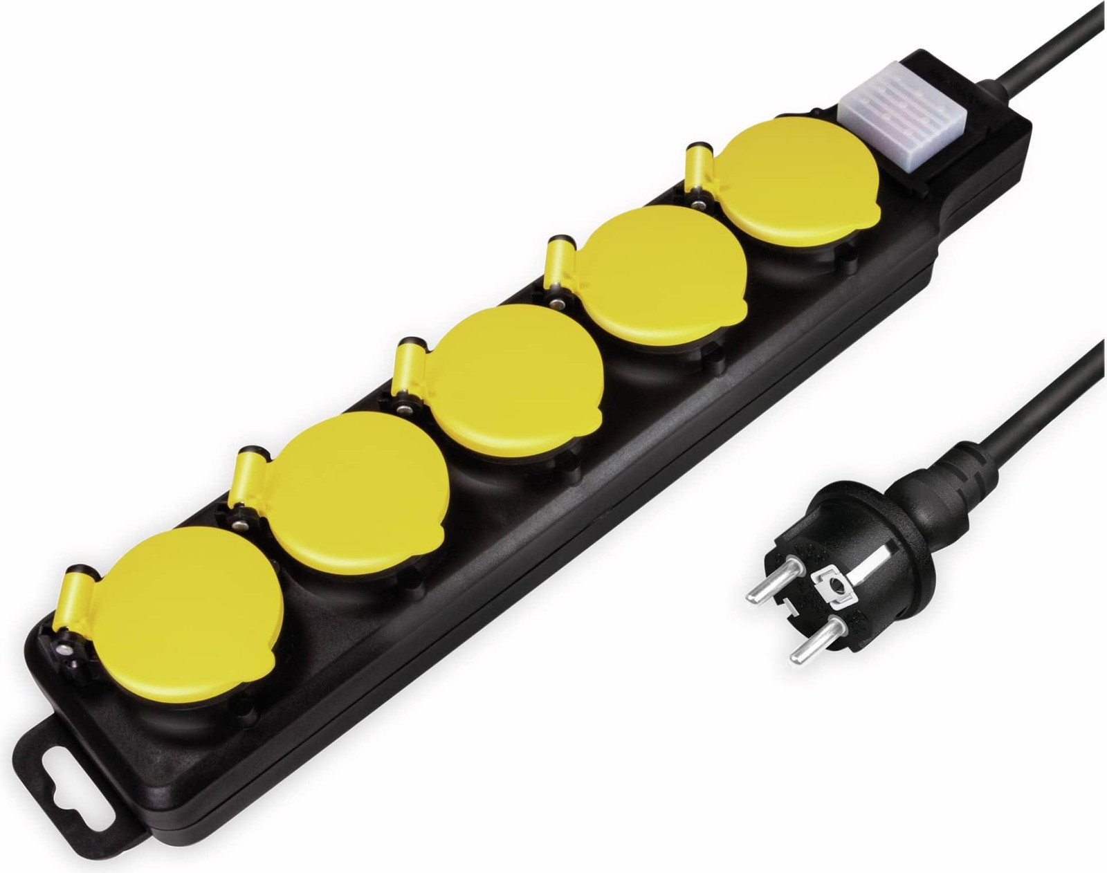 LogiLink LPS255 Buitenstopcontact 5-voudig Zwart IP44