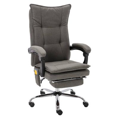 vidaXL Massage-Bürostuhl Grau Stoff