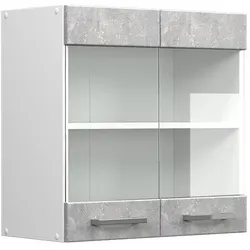 Vicco, Regal, Küchenfront R-Line, Beton, 59.2 x 59 cm Möbelfront für den Hängeglasschrank